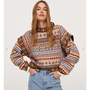 Mango Contrasting Knit Sweater